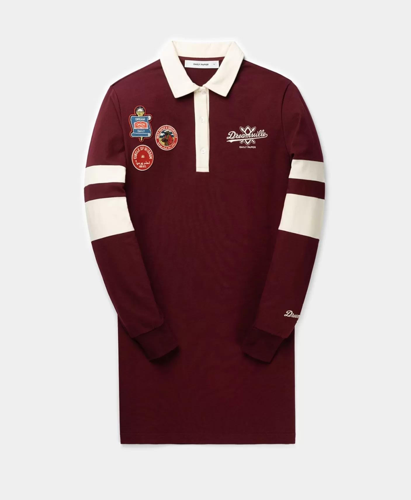 Daily Paper X Dreamville Bordeaux Cream Polo Dress-Women Dresses